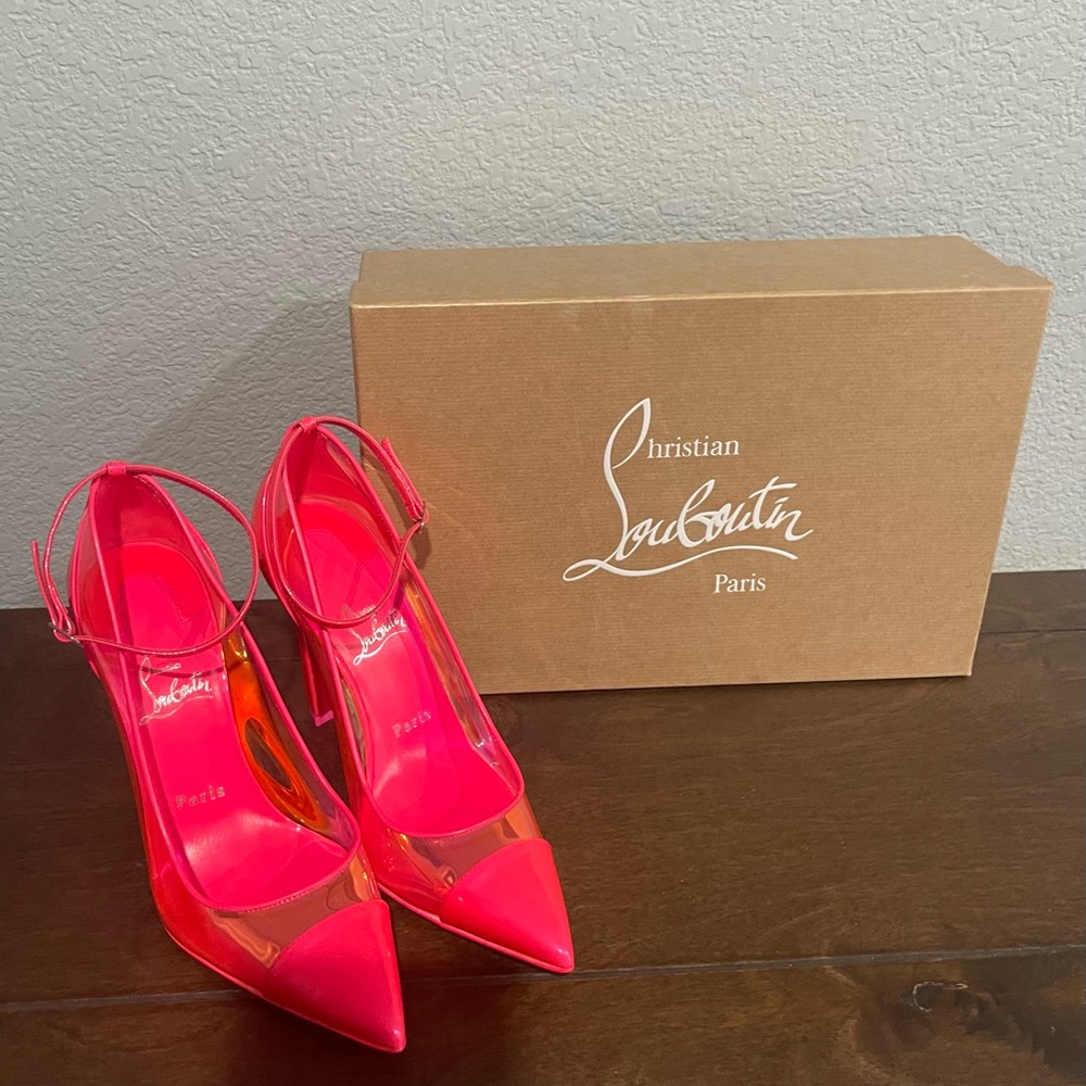 Authentic- Christian Louboutin Debout Condorapik spike heel, size - 38 1/2